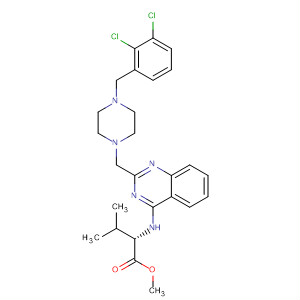 L-Valine,N-[2-[[4-[(2,3-dichlorophenyl)methyl]-1-piperazinyl]methyl]-4-quinazolinyl]-, methyl ester molecular structure
