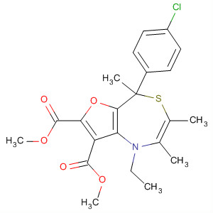 Furo[3,2-e][1,4]thiazepine-7,8-dicarboxylic acid,5-(4-chlorophenyl)-1-ethyl-1,5-dihydro-2,3,5-trimethyl-, 7,8-dimethylester molecular structure