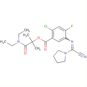 Benzoic acid,2-chloro-5-[(cyano-1-pyrrolidinylmethylene)amino]-4-fluoro-,2-(diethylamino)-1,1-dimethyl-2-oxoethyl ester