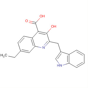 4-Quinolinecarboxylic acid, 7-ethyl-3-hydroxy-2-(1H-indol-3-ylmethyl)- molecular structure