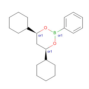 1,3,2-Dioxaborinane, 4,6-dicyclohexyl-2-phenyl-, cis- molecular structure