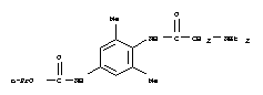 propyl N-[4-[(2-diethylaminoacetyl)amino]-3,5-dimethyl-phenyl]carbamat e molecular structure