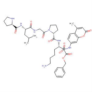 L-Lysinamide,1-[(phenylmethoxy)carbonyl]-L-prolyl-L-leucylglycyl-L-prolyl-N-(4-methyl-2-oxo-2H-1-benzopyran-7-yl)- molecular structure