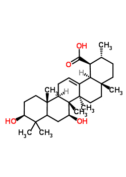 (3beta,5xi,7beta,18alpha)-3,7-dihydroxyurs-12-en-29-oic acid molecular structure