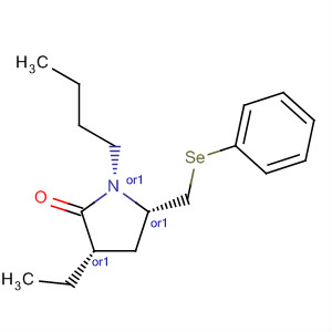 2-Pyrrolidinone, 1-butyl-3-ethyl-5-[(phenylseleno)methyl]-, cis- molecular structure
