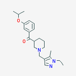 (1-((1-Ethyl-5-methyl-1H-pyrazol-4-yl)methyl)piperidin-3-yl)(3-isopropoxyphenyl)methanone molecular structure