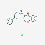 1-[(7-methyl-5-oxo-2,3,4,5-tetrahydro-1-benzoxepin-4-yl)methyl]-4-phenylpiperidinium chloride molecular structure