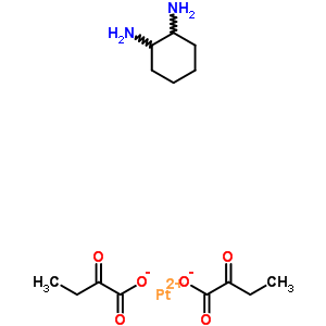 platinum(2+) bis(2-oxobutanoate) - cyclohexane-1,2-diamine (1:1) molecular structure